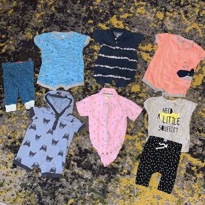 8 piece baby boys lot from petit lem skip hop Carter’s and sovereign code